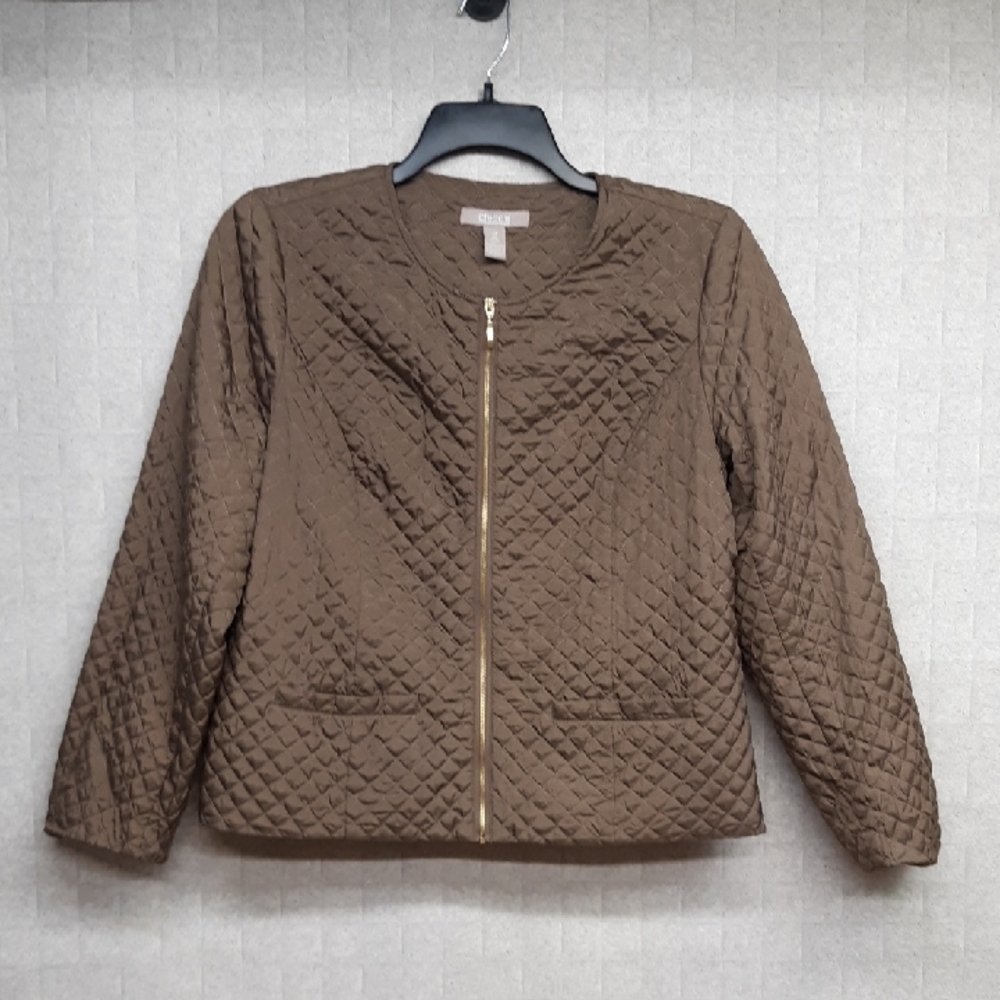Chico's Quilted Taupe Jacket